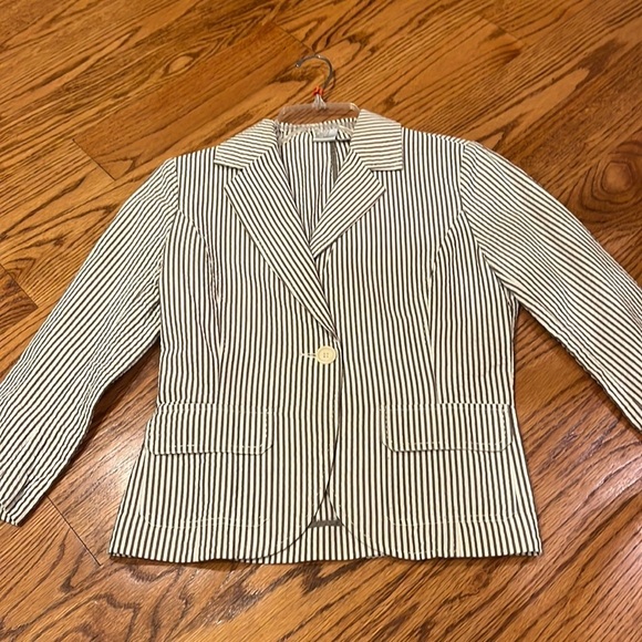 City Dkny Woman’s Striped Lightweight Blazer Size 4 - Picture 1 of 7